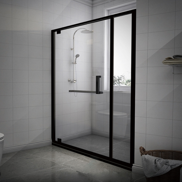Black Curved Handle Shower Screen-LX-3200